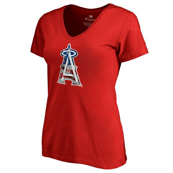 ファナティクス レディース Tシャツ トップス Mike Trout Los Angeles Angels Fanatics Branded Women's Banner Wave Name & Number VNeck TShirt Red