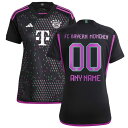 アディダス レディース ユニフォーム トップス Bayern Munich adidas Women 039 s 2023/24 Away Replica Custom Jersey Black