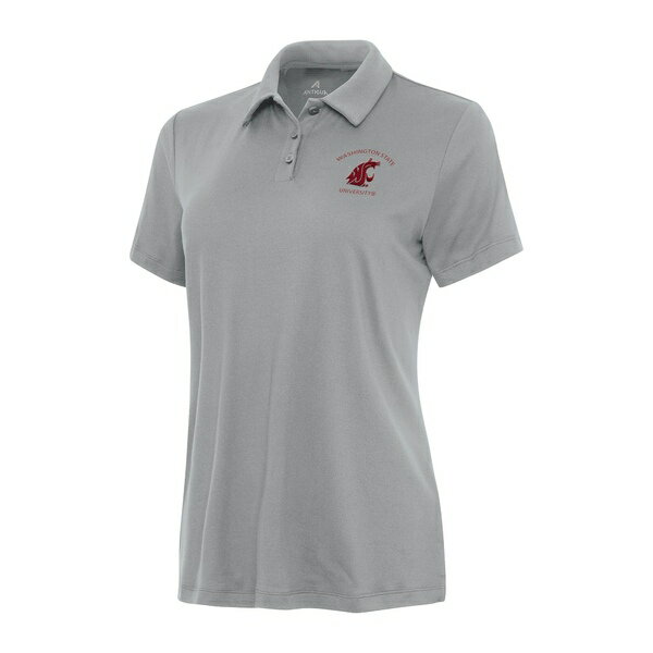 アンティグア レディース ポロシャツ トップス Washington State Cougars Antigua Women's Reprocess Polo Gray