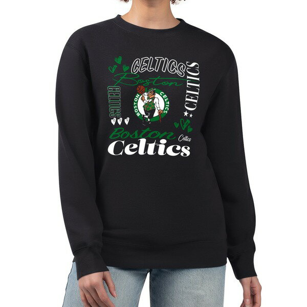 カールバンクス レディース パーカー・スウェットシャツ アウター Boston Celtics GIII 4Her by Carl Banks Women's Collage Team Graphic Fleece Pullover Sweatshirt Black