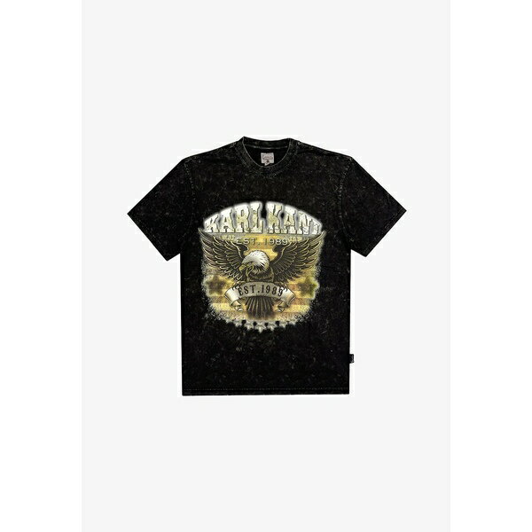 カール カナイ メンズ Tシャツ トップス SMALL SIGNATURE WASHED EAGLE - Print T-shirt - black
