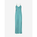 ランバン レディース ワンピース トップス Pleated Long Dress GREEN