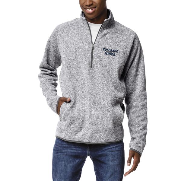 リーグカレッジエイトウェア メンズ パーカー・スウェットシャツ アウター Colorado School of Mines Orediggers League Collegiate Wear Saranac QuarterZip Pullover Jacket Heathered Gray