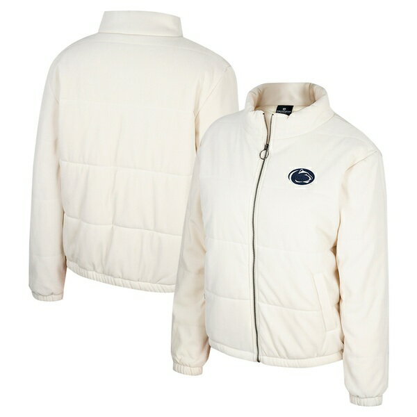 コロシアム レディース ジャケット&ブルゾン アウター Penn State Nittany Lions Colosseum Women's So Hot Right Now Quilted Puffer FullZip Jacket Cream