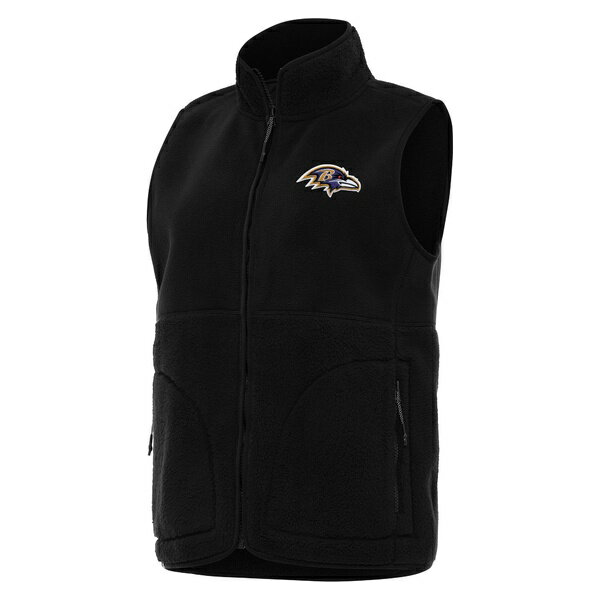 アンティグア レディース ジャケット&ブルゾン アウター Baltimore Ravens Antigua Women's Nostalgic FullZip Vest Black