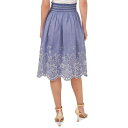 セセ レディース スカート ボトムス Women's Floral Embroidered Cotton Midi Skirt Blue Air