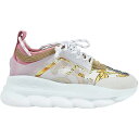 Versace ヴェルサーチ レディース スニーカー 【Versace Chain Reaction】 サイズ EU_38.5(24.5cm) White Pink Yellow Barocco (Women 039 s)