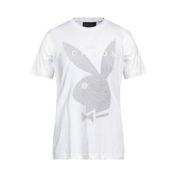 【送料無料】 ジョン リッチモンド x プレイボーイ メンズ Tシャツ トップス T-shirts White