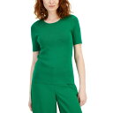 タハリエーエスエル レディース カットソー トップス Women's Short-Sleeve Crewneck T-Shirt Sweater Emerald