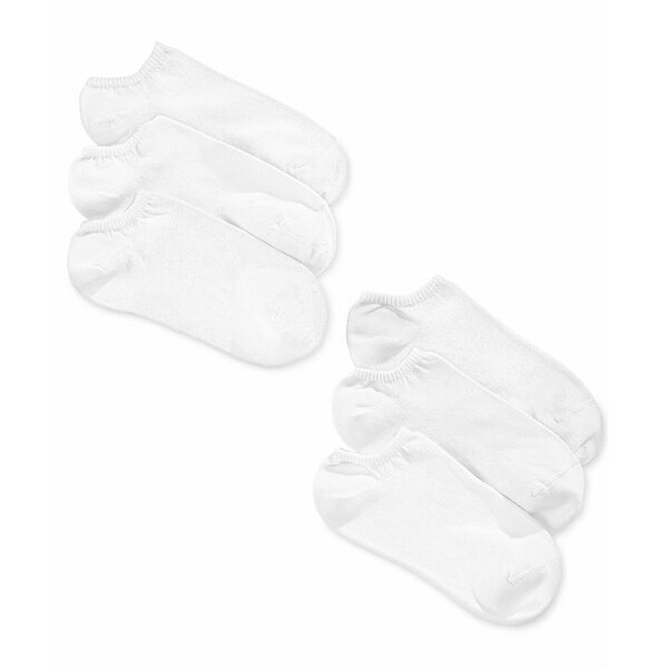 q[ fB[X C A_[EFA Women's 6 Pack Cotton No Show Socks White