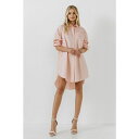 CObVt@Ng[ fB[X s[X gbvX Women's Classic Collared Shirt Dress Blush