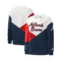 スターター レディース パーカー・スウェットシャツ アウター Women's White, Navy Atlanta Braves Shutout Pullover Sweatshirt White, Navy