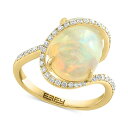 GtB[ RNV fB[X O ANZT[ EFFY&reg; Ethiopian Opal (3-5/8 ct. t.w.) & Diamond (1/4 ct. t.w.) Swirl Halo Ring in 14k Gold Yellow Gold