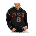 ゲームデイ レディース カットソー トップス Women's Black Syracuse Orange Studded Pullover Hoodie Bla...