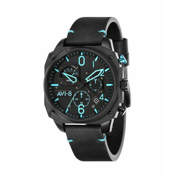 asty㤨֥  ӻ ꡼ Men's Hawker Hunter Chronograph Retrograde Edition Black Genuine Leather Strap Watch 45mm BlackפβǤʤ80,800ߤˤʤޤ