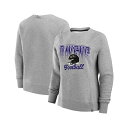 ファナティクス レディース カットソー トップス Women's Heather Gray Baltimore Ravens Hit Hard Fleece P...
