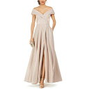 エスケープ レディース ワンピース トップス Women's Off-The-Shoulder Shimmer Wrap Style Gown Blush Pink/Silver