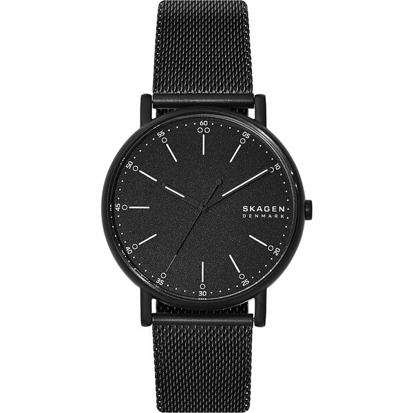 スカーゲン レディース 腕時計 アクセサリー Men's Signatur Black Stainless Steel Mesh Bracelet Watch 40mm Black