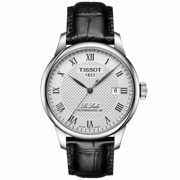 ティソット レディース 腕時計 アクセサリー Men's Swiss Automatic T-Classic Le Locle Powermatic 80 Black Leather Strap Watch 39.3mm No Color