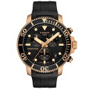 ティソット レディース 腕時計 アクセサリー Men's Swiss Chronograph Seastar 1000 Black Rubber Strap Diver Watch 45.5mm Black