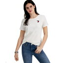 トミー ヒルフィガー レディース カットソー トップス Women's Embroidered Heart-Logo T-Shirt Bright White