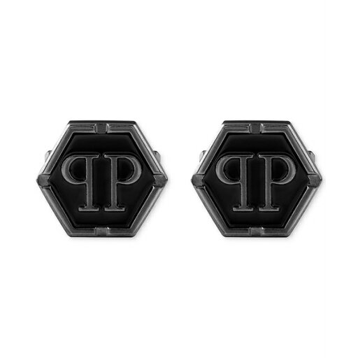 フィリッププレイン レディース 腕時計 アクセサリー Stainless Steel Logo Black Hexagon Cuff Links Stainless Steel フィリッププレイン レディース 腕時計 アクセサリー Stainless Steel Logo Black Hexagon Cuff Links Stainless Steel