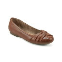 アース レディース サンダル シューズ Women's Jacci Lightweight Round Toe Slip-on Dress Flats Dark Natural Leather
