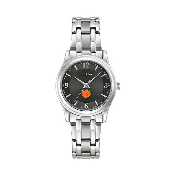 ブロバ レディース 腕時計 アクセサリー Clemson Tigers Bulova Women's Corporate Collection Stainless Steel Watch Black