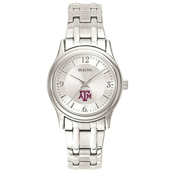 楽天astyブロバ レディース 腕時計 アクセサリー Texas A&M Aggies Women's Silver Tone Dial Stainless Steel Quartz Watch