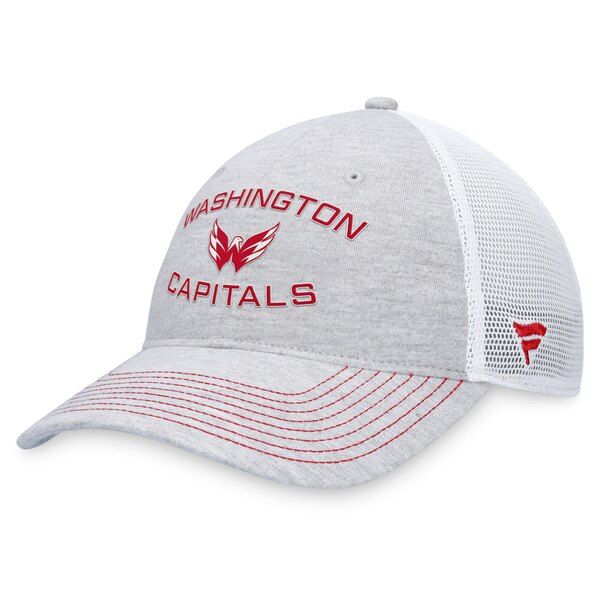 ファナティクス メンズ 帽子 アクセサリー Washington Capitals Fanatics Trucker Adjustable Hat Heather Gray