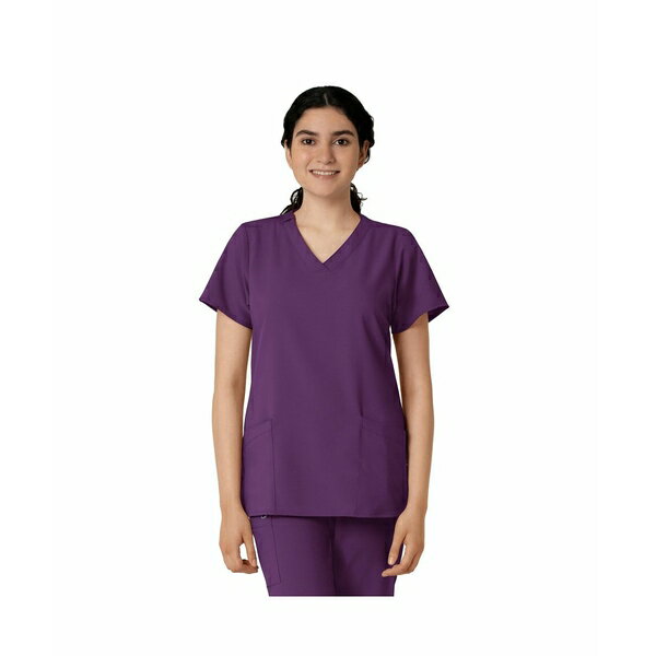 ウィンク レディース カットソー トップス Women's W123 Basic V-Neck Scrub Top Eggplant