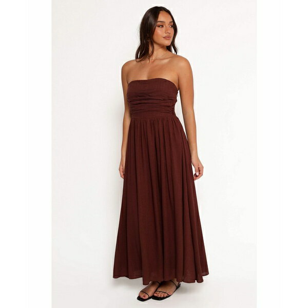 ペタル アンド パップ レディース ワンピース トップス Women's Kayt Strapless Dress Chocolate brown