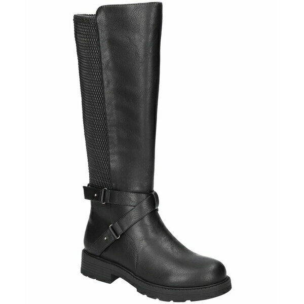 イージーストリート レディース ブーツ シューズ Women's Austyn Plus Athletic Shafted Slip Resistant Tall Boots Black Stretch