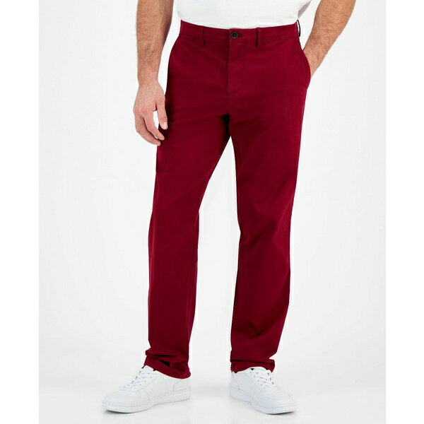トミー ヒルフィガー メンズ カジュアルパンツ ボトムス Men's Straight-Fit Denton Flex Chino Pants Rouge