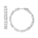 エフィー コレクション レディース ピアス&イヤリング アクセサリー EFFY Diamond Baguette & Round Medium Hoop Ear...