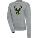 アンティグア レディース パーカー・スウェットシャツ アウター Milwaukee Bucks Antigua Women's Victory Crewneck Pullover Sweatshirt Heather Gray 1