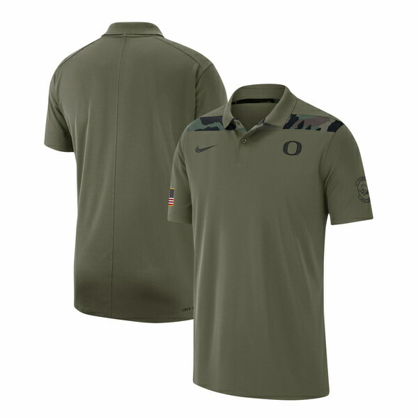 ナイキ メンズ ポロシャツ トップス Oregon Ducks Nike 2023 Sideline Coaches Military Pack Performance Polo Olive