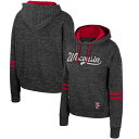 コロシアム レディース パーカー・スウェットシャツ アウター Wisconsin Badgers Colosseum Women's Catherine Speckle Pullover Hoodie Charcoal