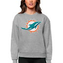 アンティグア レディース パーカー・スウェットシャツ アウター Miami Dolphins Antigua Women's Victory Logo Pullover Sweatshirt Heathered Gray