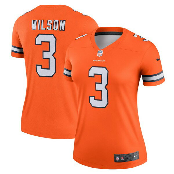 ナイキ レディース ユニフォーム トップス Russell Wilson Denver Broncos Nike Women's Team Alternate Legend Jersey Orange