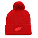 ファナティクス レディース 帽子 アクセサリー Detroit Red Wings Fanatics Branded Women's Authentic Pro Road Cuffed Knit Hat with Pom Red