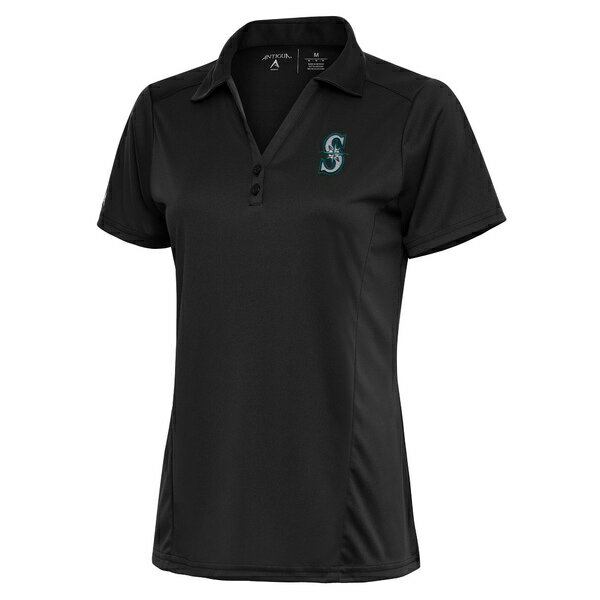 ƥ ǥ ݥ ȥåץ Seattle Mariners Antigua Women's Logo Tribute Polo Charcoal