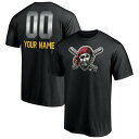 t@ieBNX Y TVc gbvX Pittsburgh Pirates Fanatics Branded Personalized Any Name & Number Midnight Mascot TShirt Black