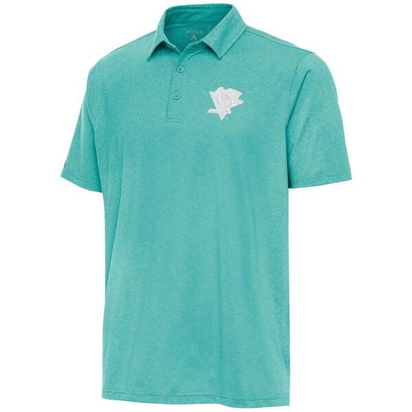 AeBOA Y |Vc gbvX Pittsburgh Penguins Antigua White Logo Par 3 Polo Mint