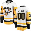 ファナティクス メンズ ユニフォーム トップス Pittsburgh Penguins Fanatics Branded Away Breakaway Custom Jersey White