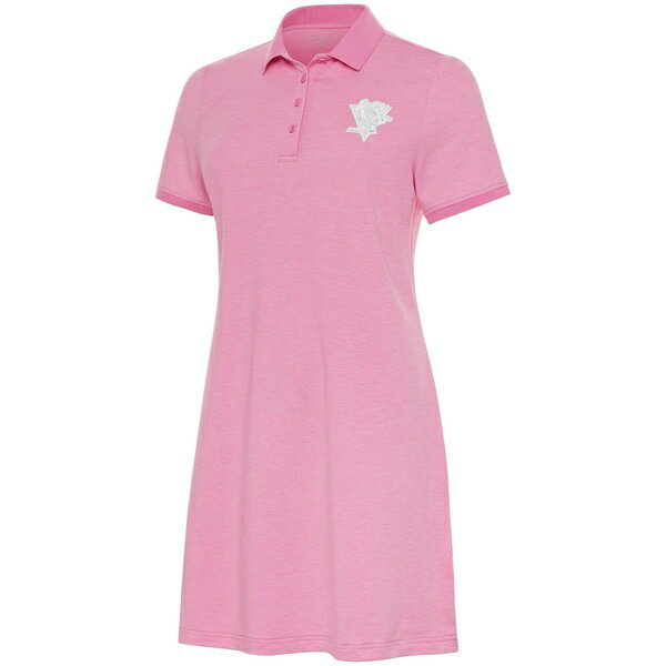 ƥ ǥ ݥ ȥåץ Pittsburgh Penguins Antigua Women's White Logo Play Through Polo Dress Pink