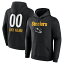 եʥƥ  ѡåȥ  Pittsburgh Steelers Fanatics Branded Personalized Name &Number Team Wordmark Pullover Hoodie Black