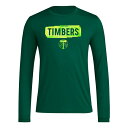 アディダス メンズ Tシャツ トップス Portland Timbers adidas Local Pop AEROREADY Long Sleeve TShirt Green