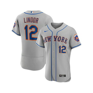 ナイキ メンズ パーカー・スウェットシャツ アウター Men's Francisco Lindor Gray New York Mets Road Authentic Player Jersey Gray