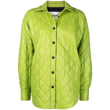 エムエスジイエム レディース コート アウター キルティング シャツジャケット Green Lime
